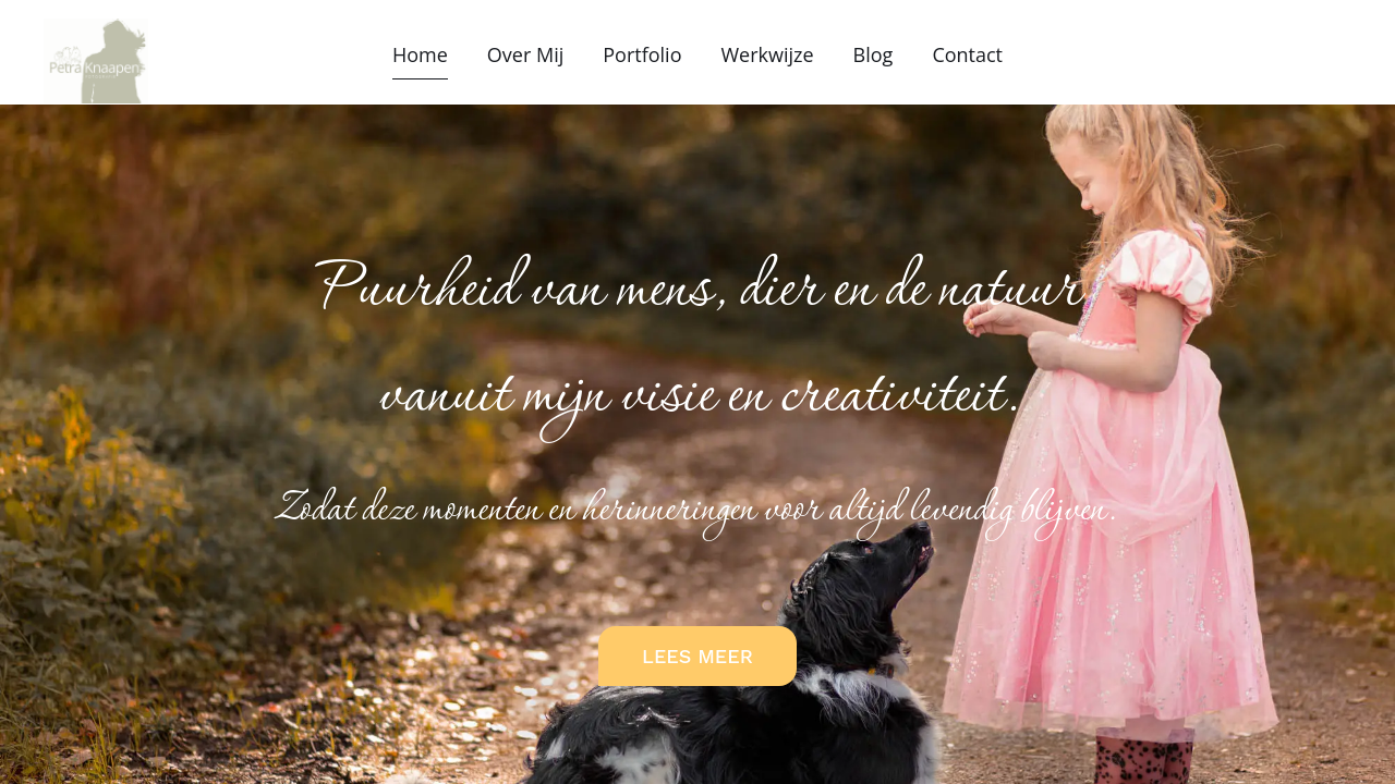 Voorbeeld van website van Petra Knaapen Fotografie